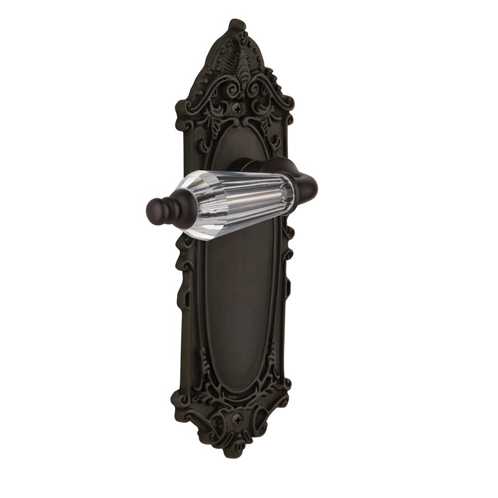 Nostalgic Warehouse VICPRL Full Passage Set Without Keyhole Victorian Plate with Parlour Lever in Oil-Rubbed Bronze